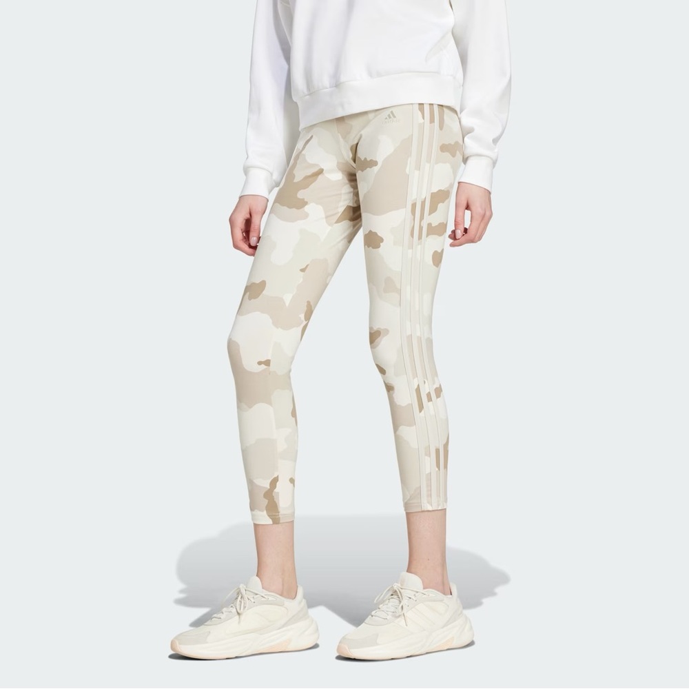 Adidas Tan Camo Print 3S Leggings